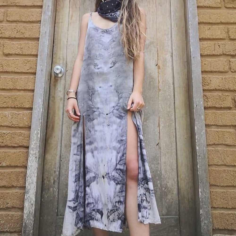 Natural fibers, natural dyed dress